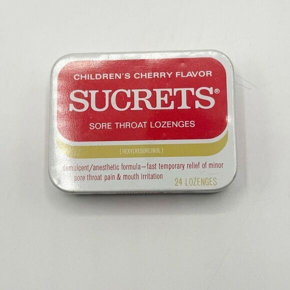 Sucrets Vintage Sore Throat Lozenges Metal Tin - Picture 1 of 4